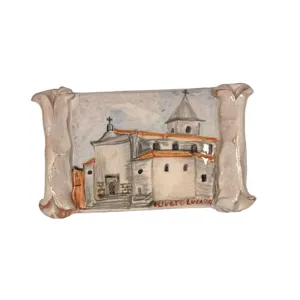 Magnete a forma di pergamena raffigurante la Chiesa Maria SS. Delle Grazie di Oliveto Lucano