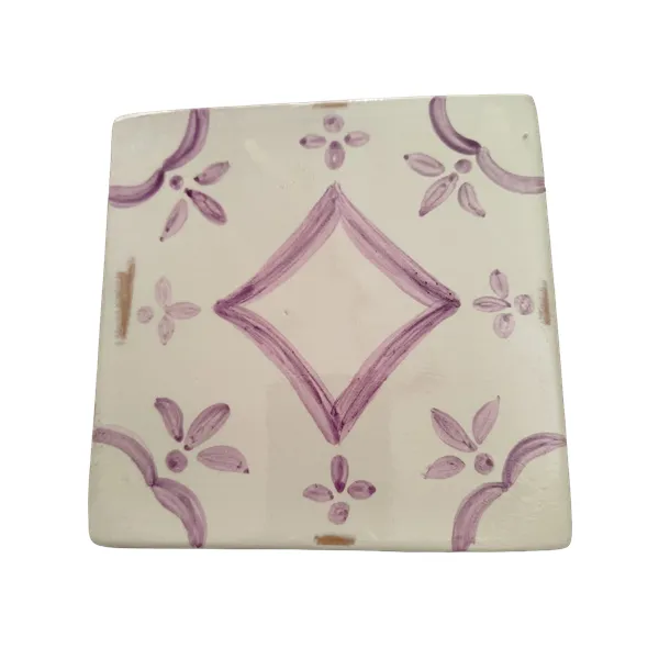 Poggia pentola quadrato grande con decori classici glicine